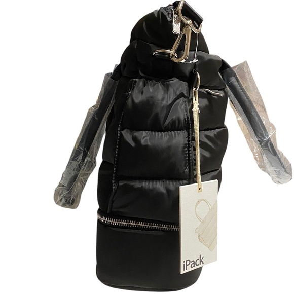 iPack Puffy Tote Bag OS Black Travel Daily Use Practical Easy To Clean Nylon NWT - Picture 7 of 13